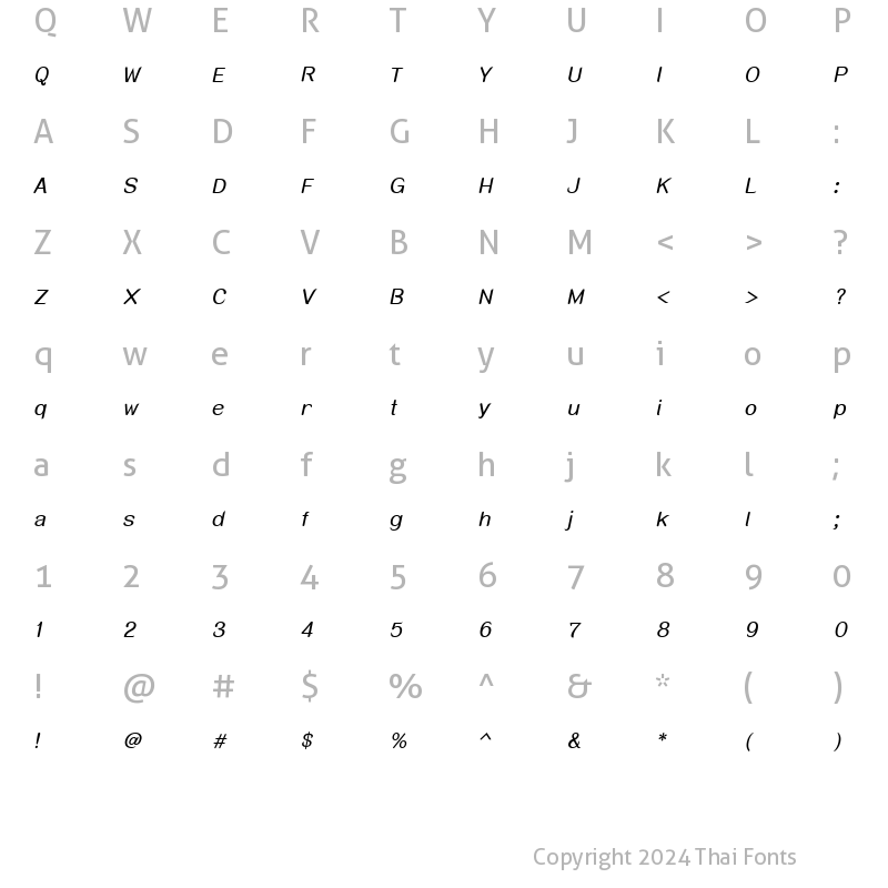 Character Map of Himmaparnt Bold Italic